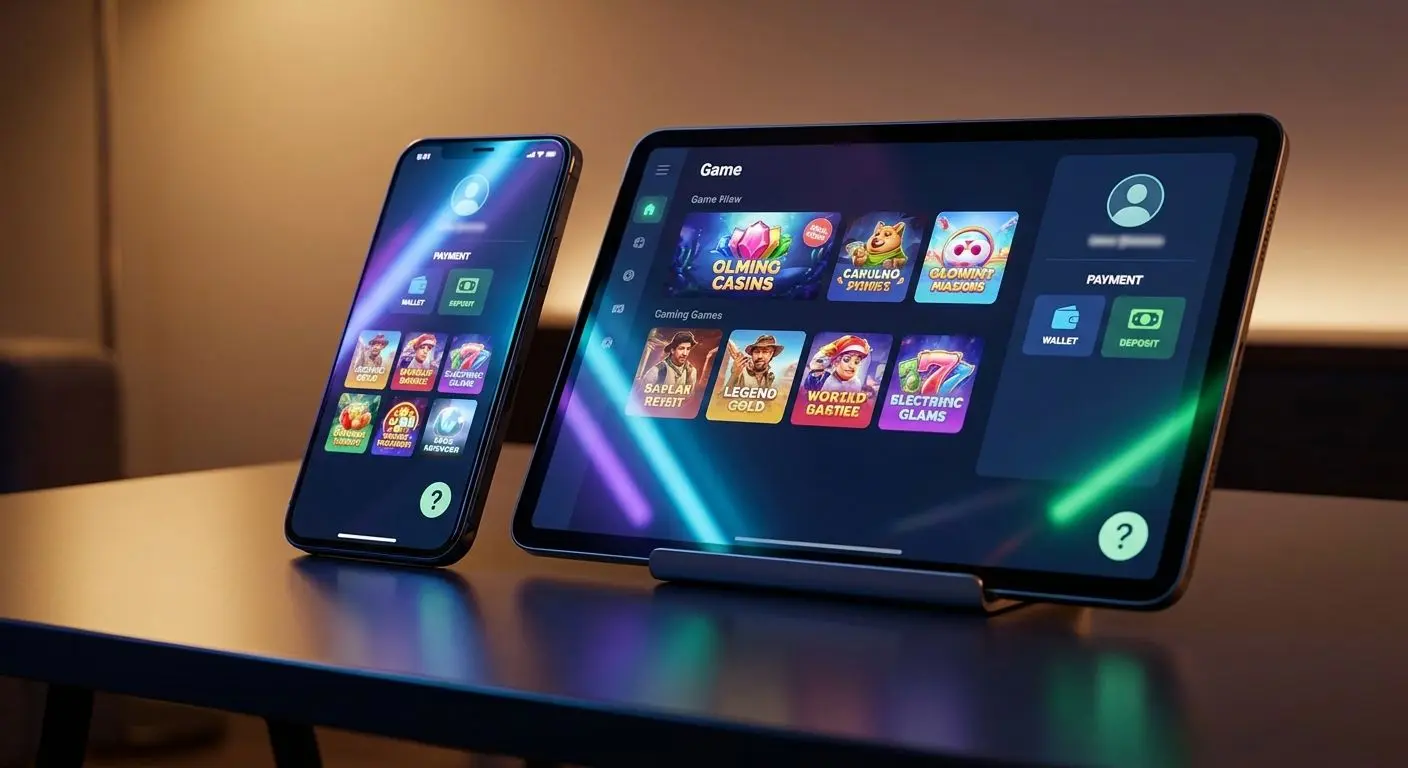 Spinbet Mobile Experience Mobile gaming interface on smartphone and tablet